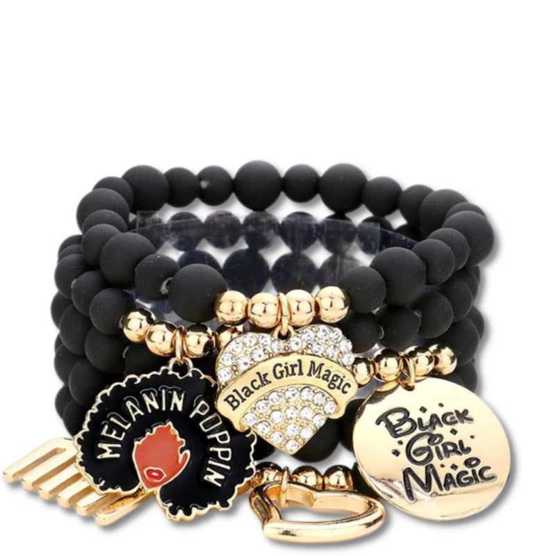Black Girl Magic Bracelet Set